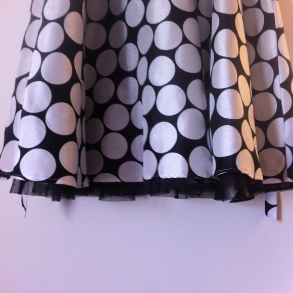 Rare Editions Black & White Polka Dot Dress Full - Picture 5 of 6